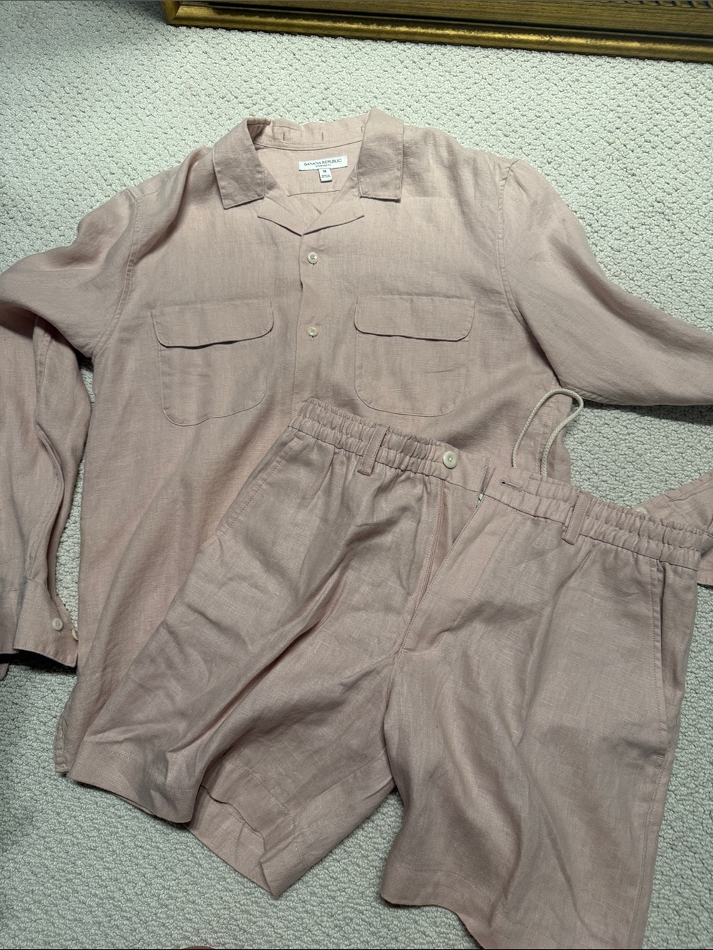 Banana Republic Pale Pink Linen Short set